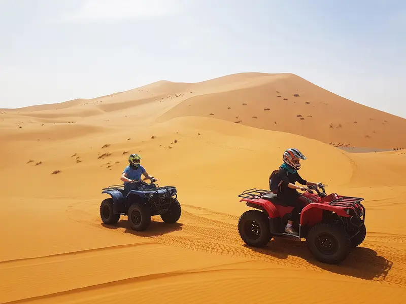 Quad bikes in the dunes near Merzouga